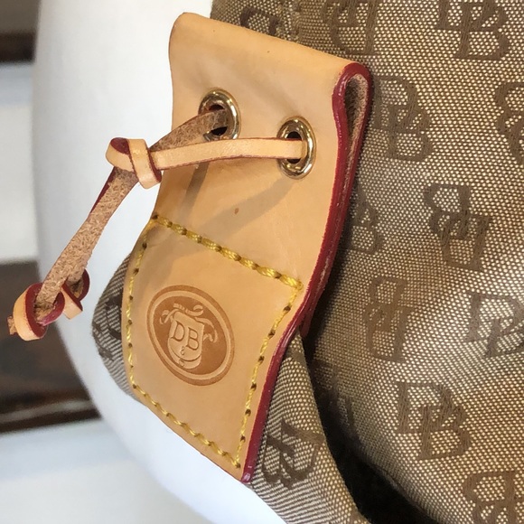 Vintage Dooney Bourke Brown Jacquard Monogram Top Zipper Hobo Shoulder Bag NWOT - Picture 6 of 15